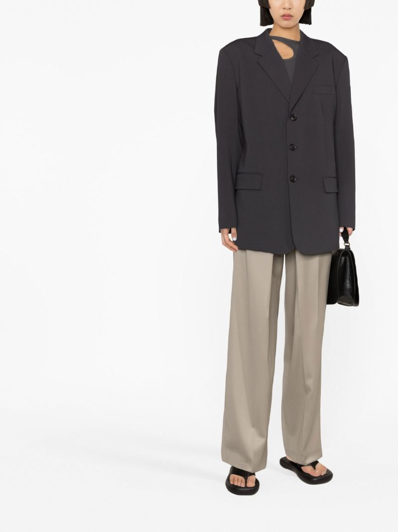 Grey Single Breasted Blazer