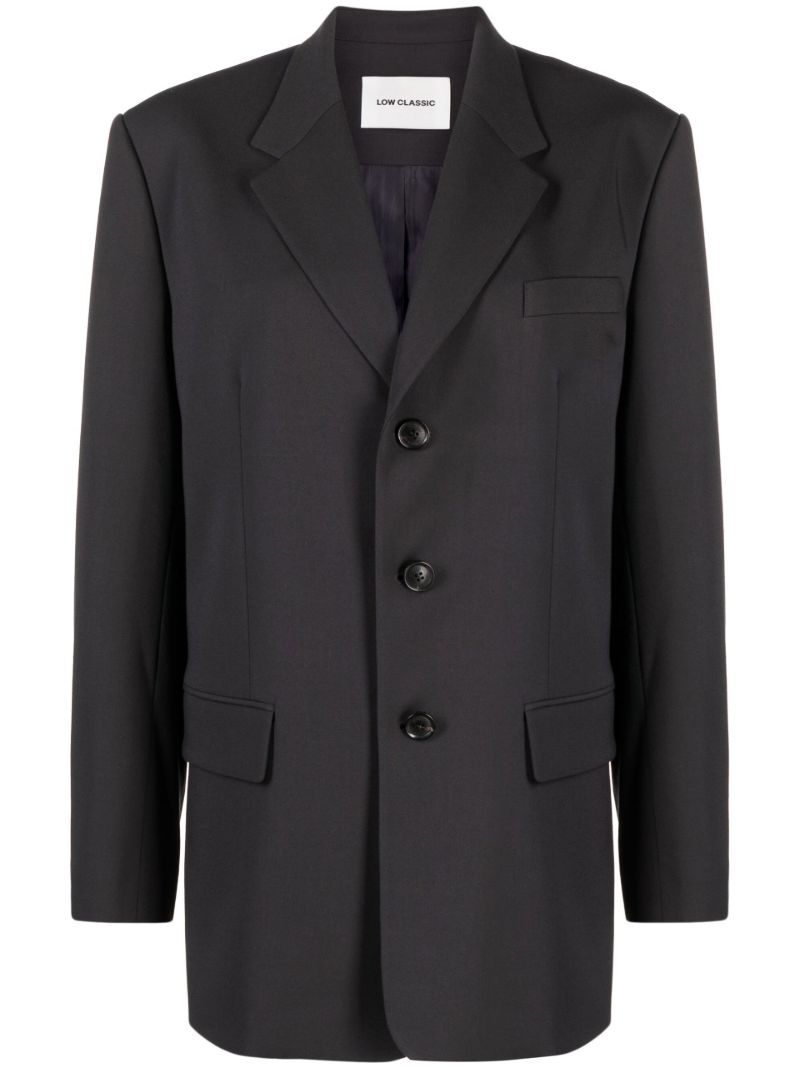 Grey Single Breasted Blazer