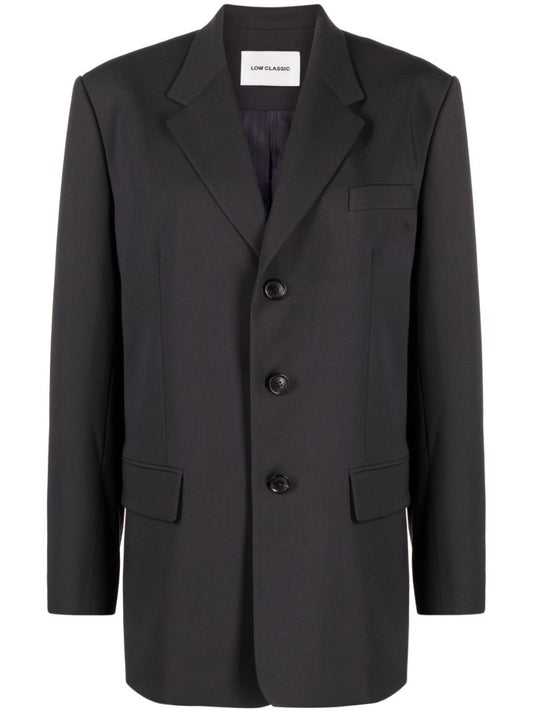 Grey Single Breasted Blazer