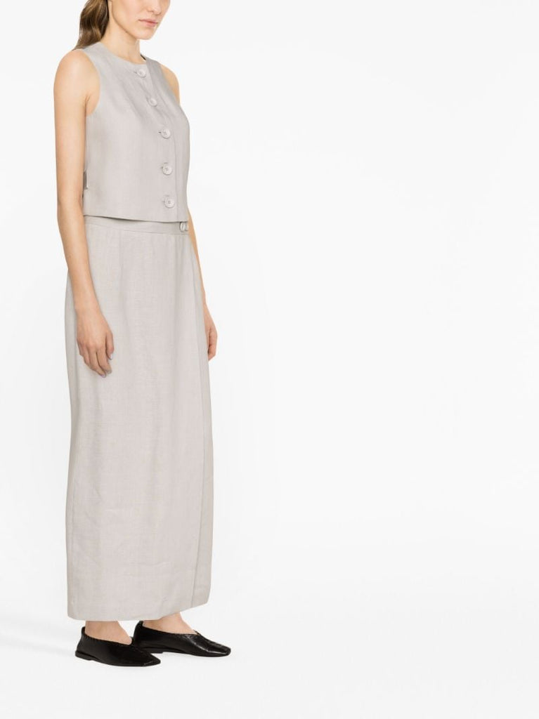 Grey Lili Marleen Linen Maxi Skirt