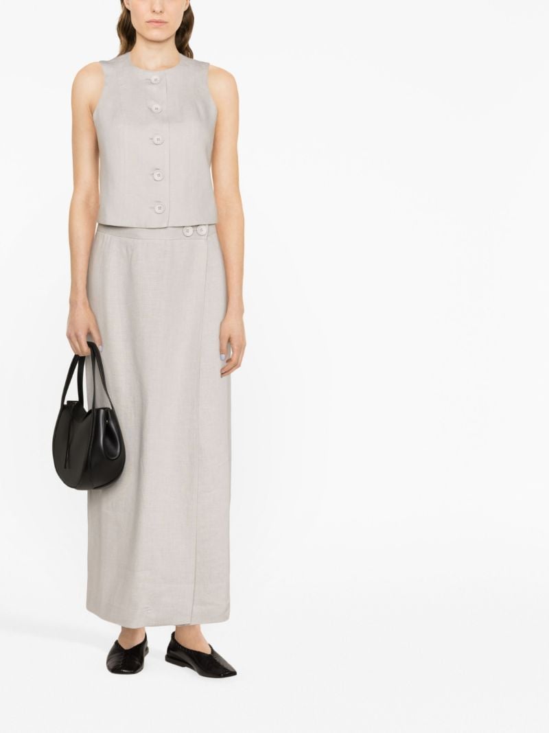 Grey Lili Marleen Linen Maxi Skirt