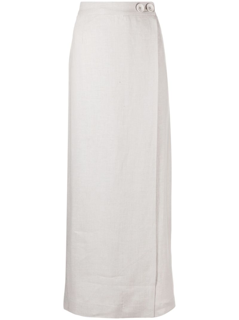 Grey Lili Marleen Linen Maxi Skirt