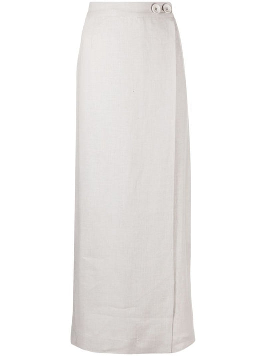 Grey Lili Marleen Linen Maxi Skirt