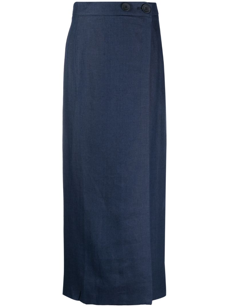 Blue Lili Wrap Maxi Skirt