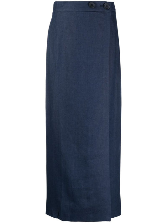Blue Lili Wrap Maxi Skirt
