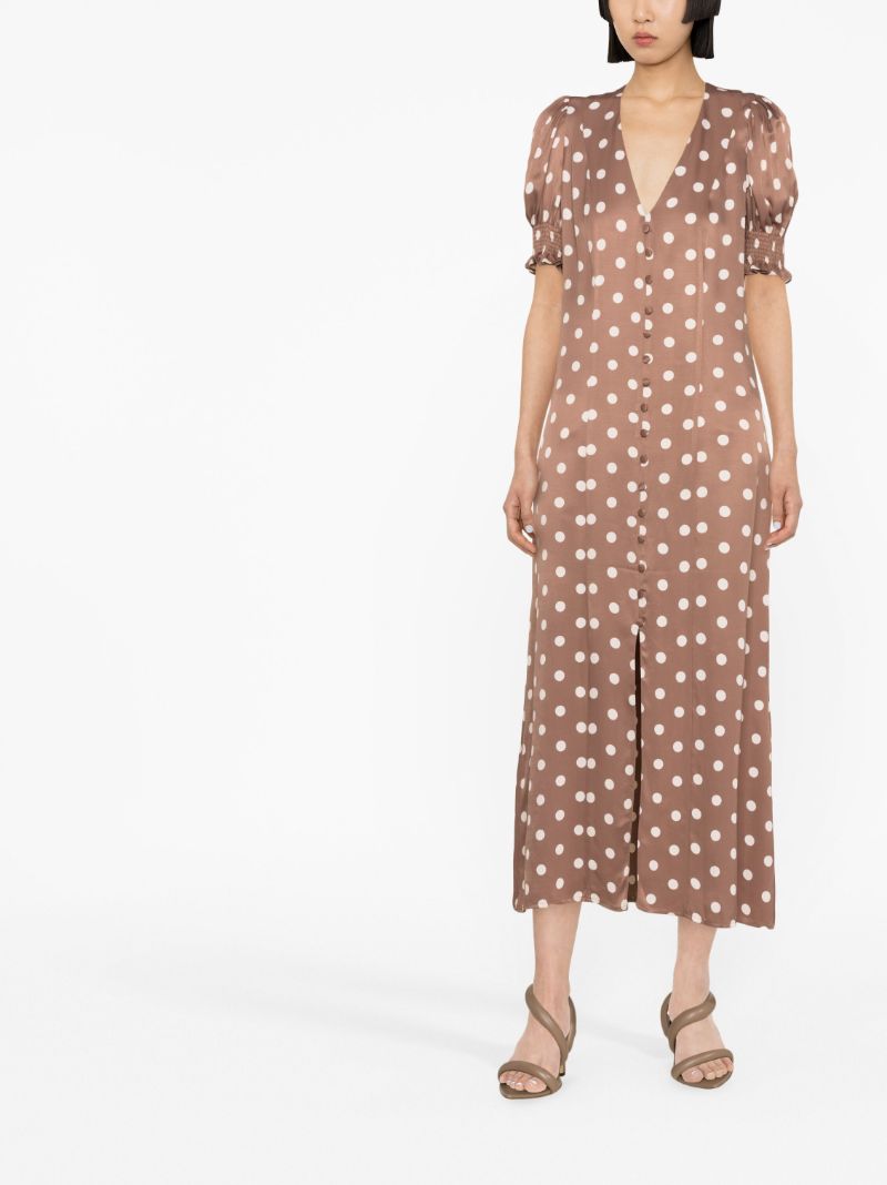 Beige and White Polka Dot Bella Dress