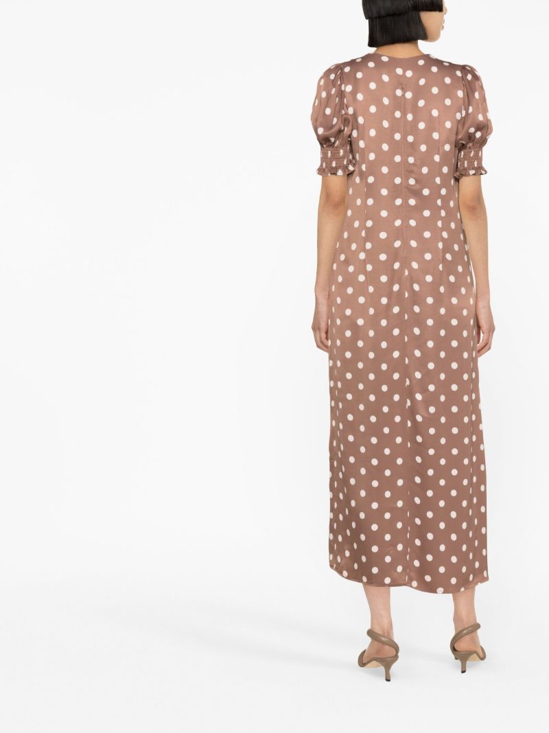 Beige and White Polka Dot Bella Dress