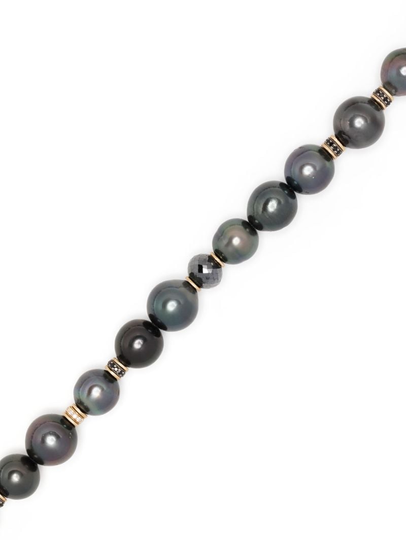 18k Yellow Gold Les Noir Pearl and Diamond Necklace