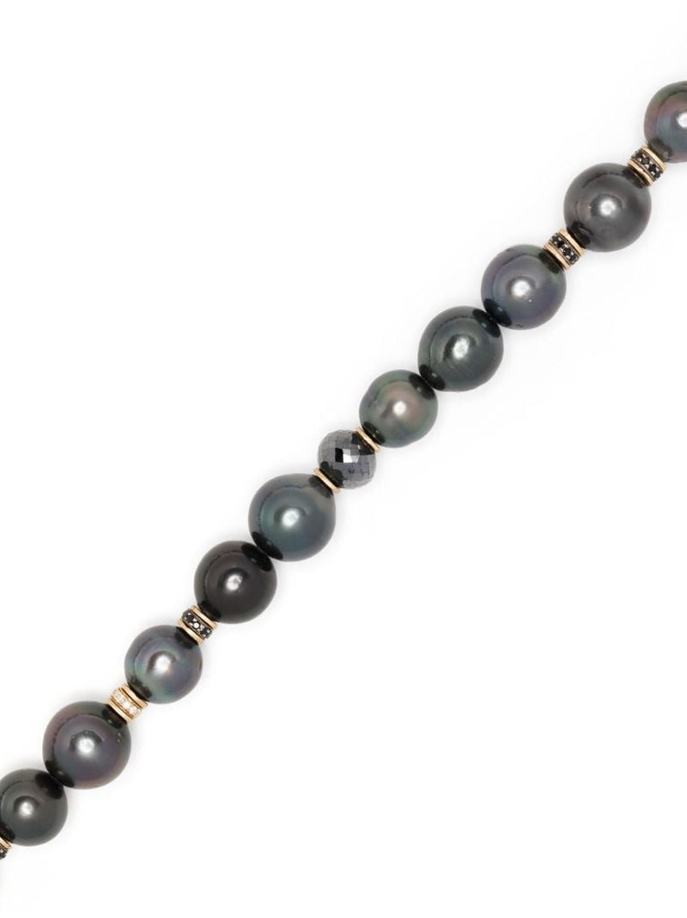 18k Yellow Gold Les Noir Pearl and Diamond Necklace