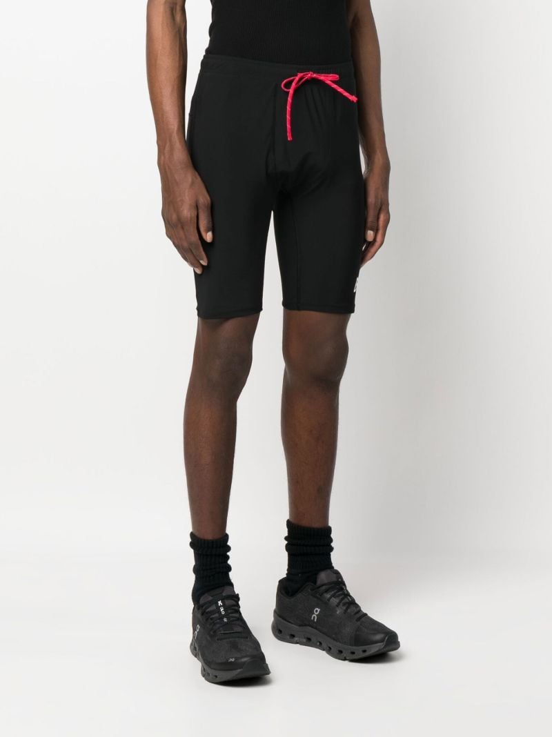 Black Motif Print Cycling Shorts