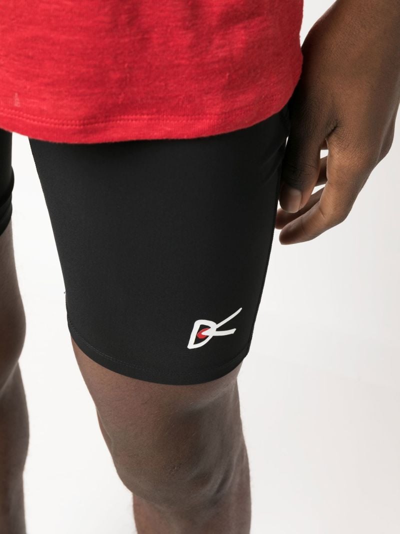 Black Motif Print Cycling Shorts