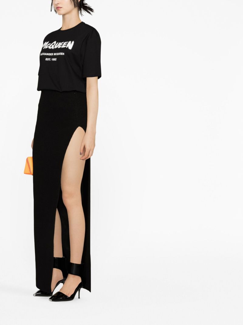 Black Logo Print Cotton T-shirt