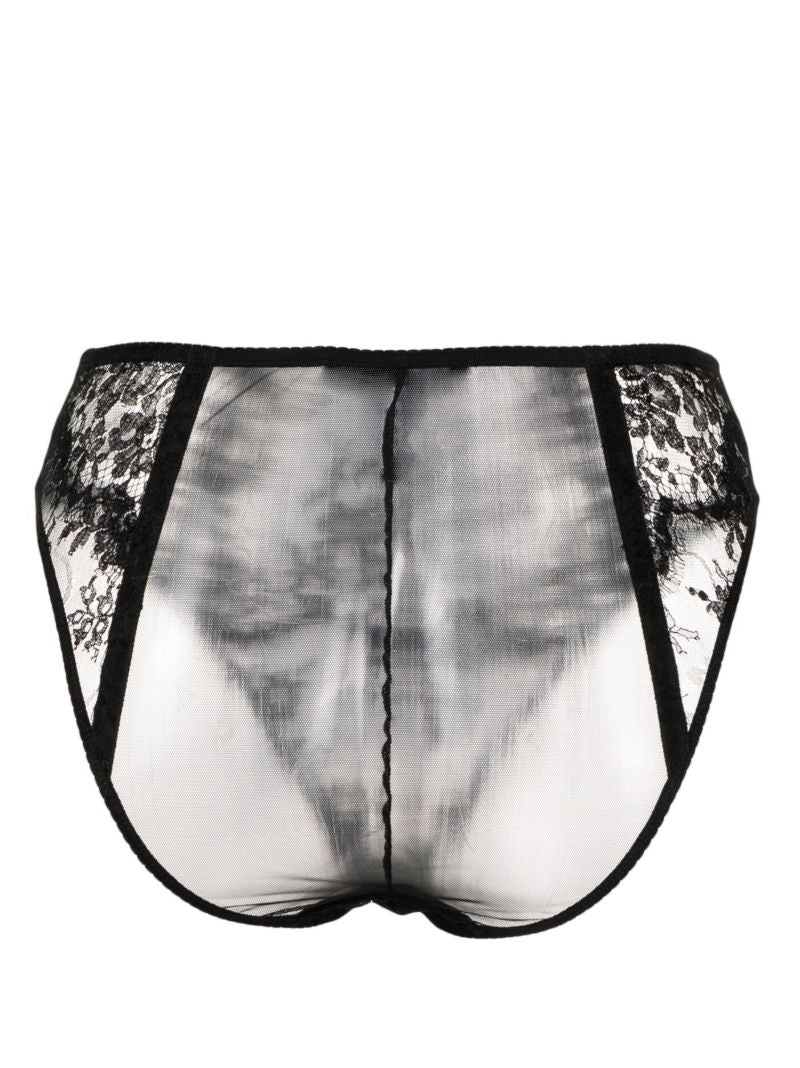 X Kim Kardashian Black Floral Lace Briefs