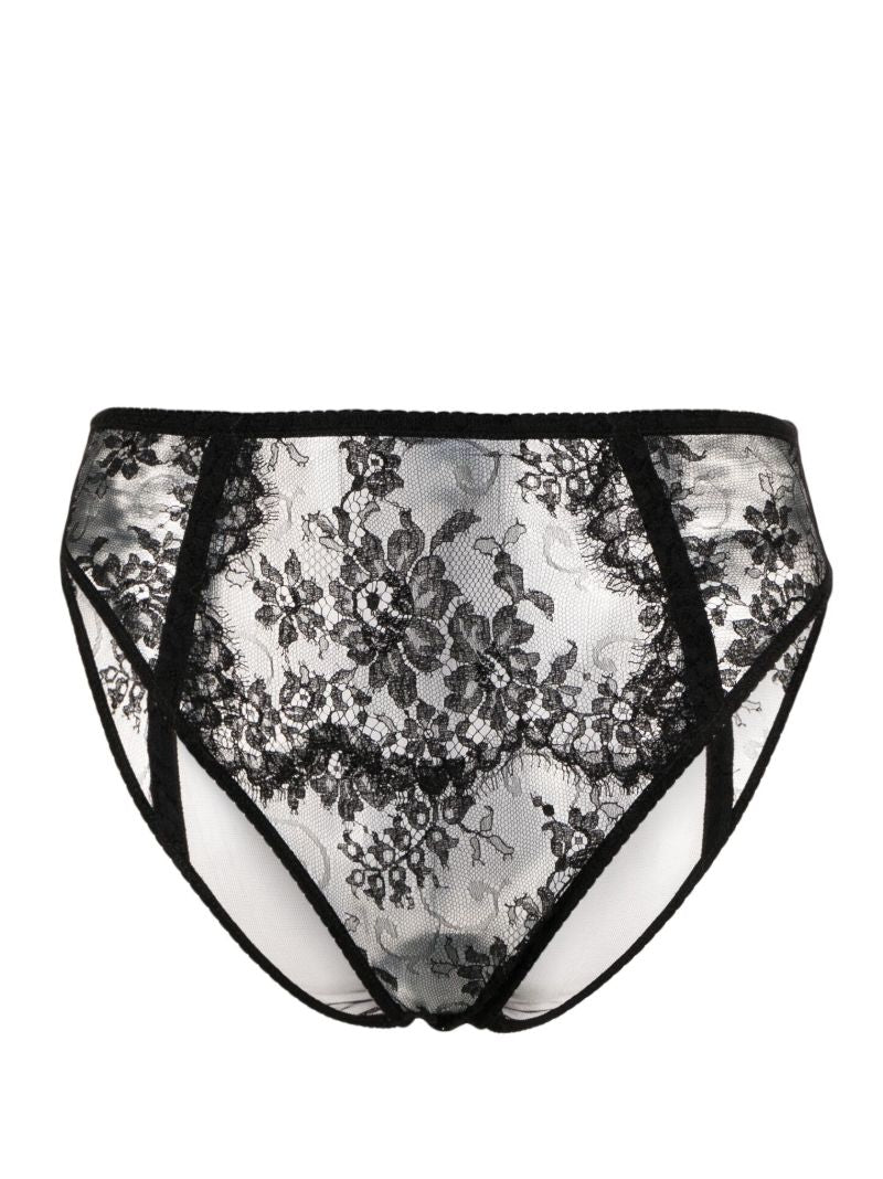 X Kim Kardashian Black Floral Lace Briefs