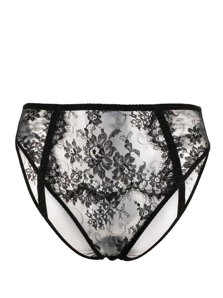 X Kim Kardashian Black Floral Lace Briefs