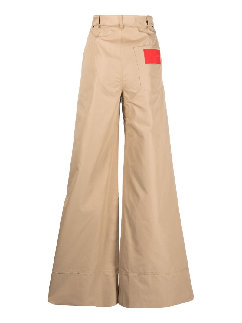 Brown Flared Cotton Trousers