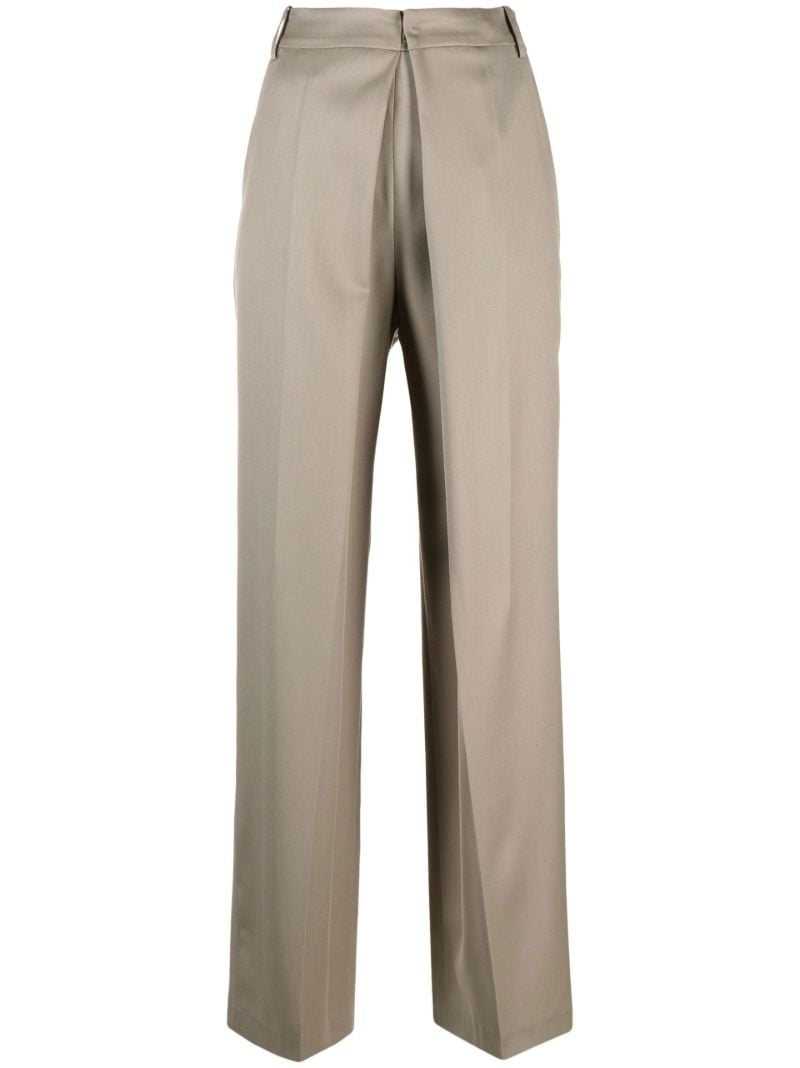 Neutral Deep Tuck Tailored Trousers