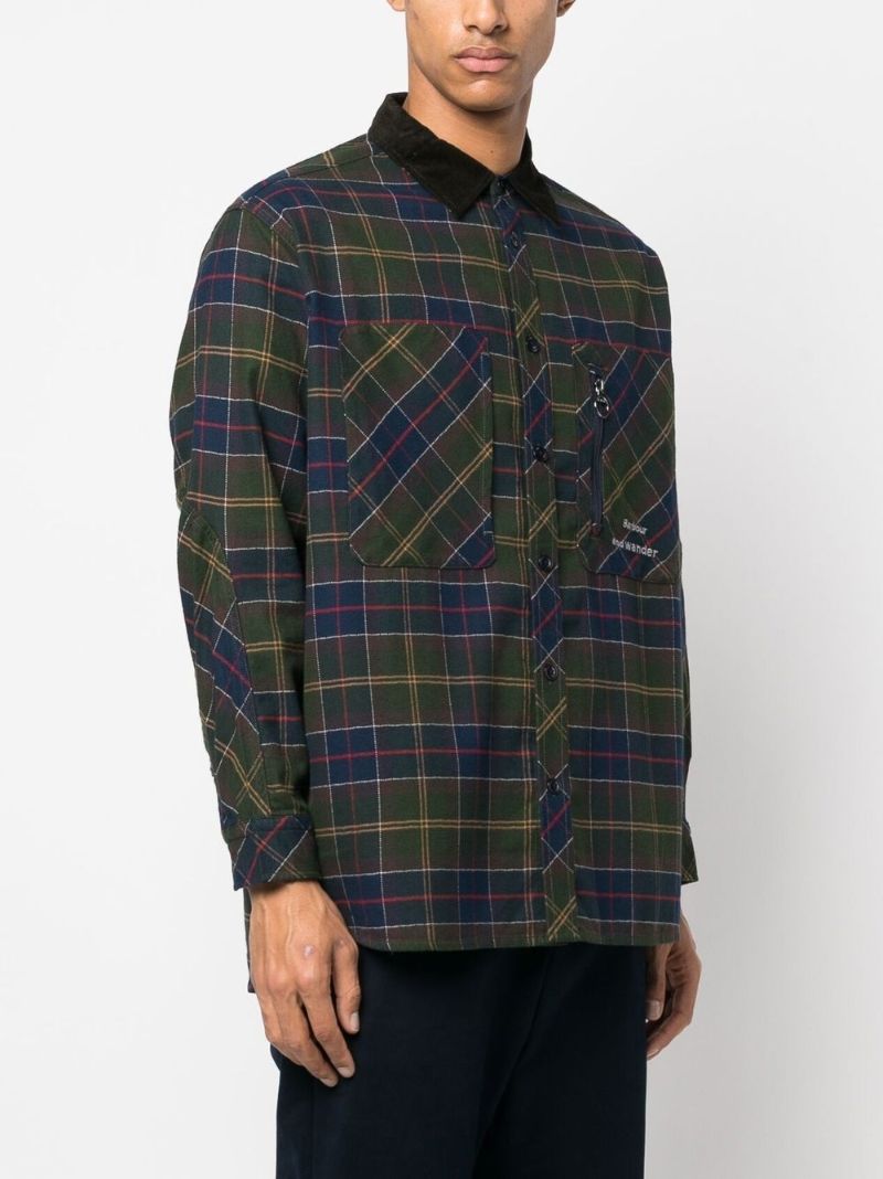 X and Wander Blue Tartan Print Shirt