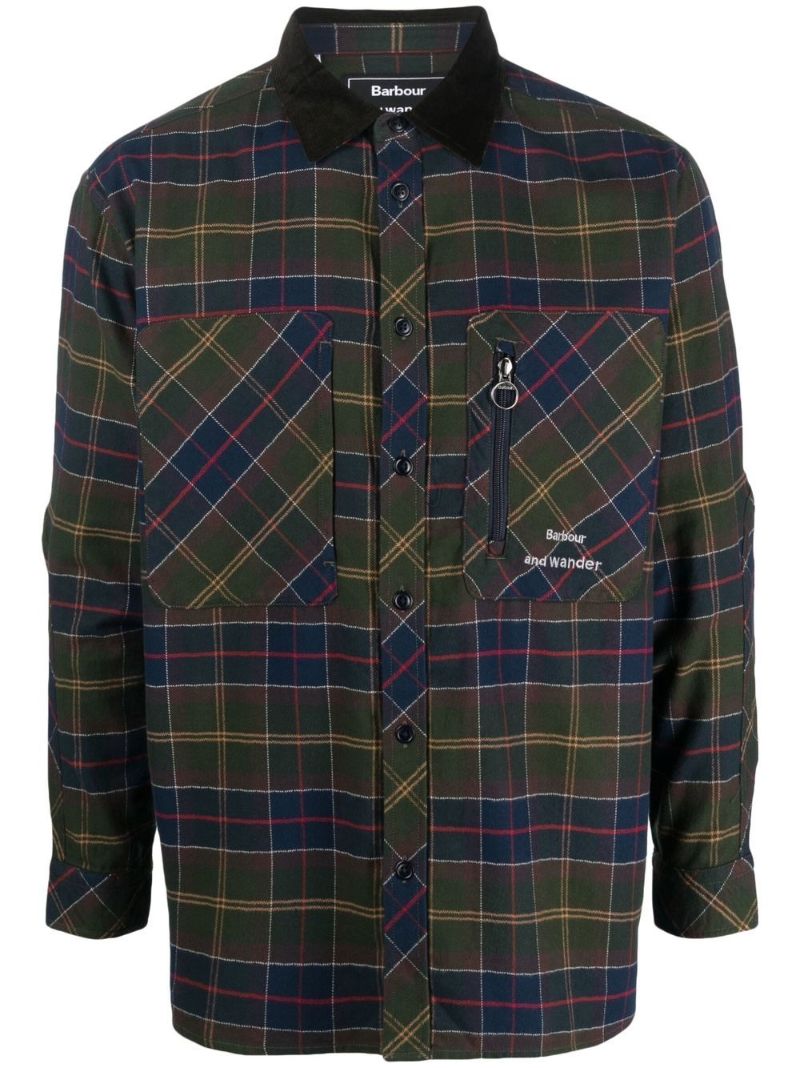 X and Wander Blue Tartan Print Shirt