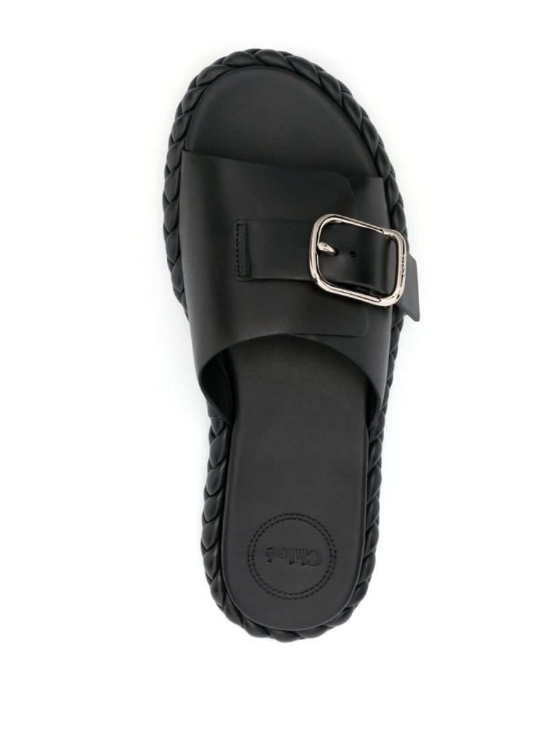 Black Braided Sole Sandals