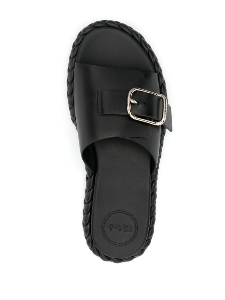 Black Braided Sole Sandals