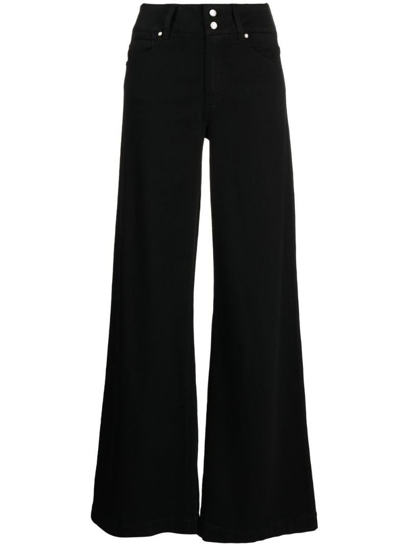 Harper Double-buttoned Wide-leg Jeans