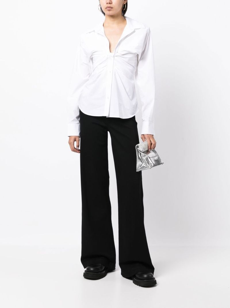 Harper Double-buttoned Wide-leg Jeans