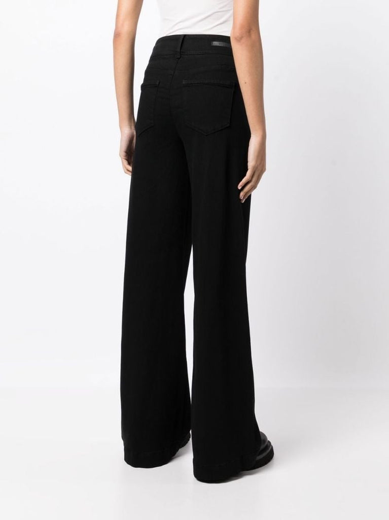Harper Double-buttoned Wide-leg Jeans