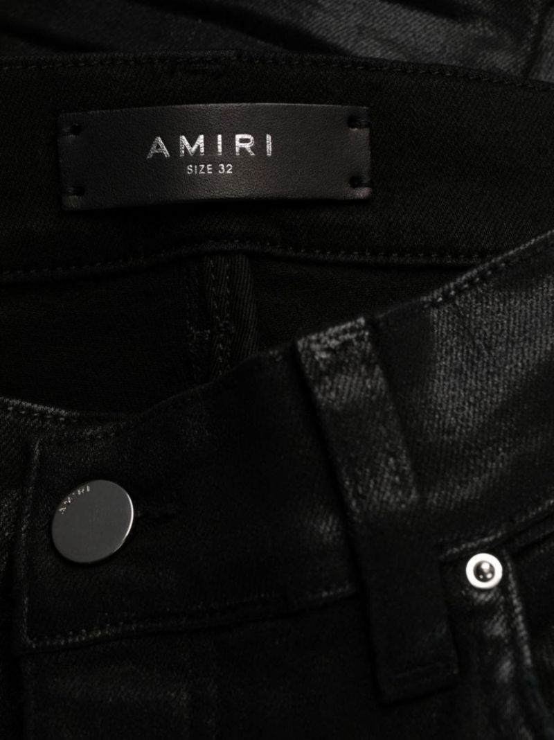 Black Mx1 Coated Distressed Skinny Jeans