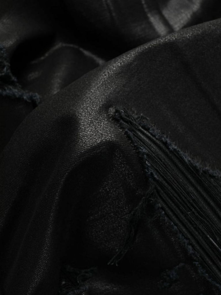 Black Mx1 Coated Distressed Skinny Jeans