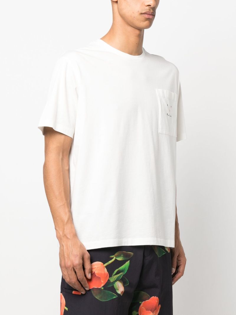 White X Paul Smith Logo Embroidery T-shirt
