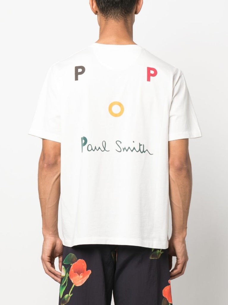 White X Paul Smith Logo Embroidery T-shirt