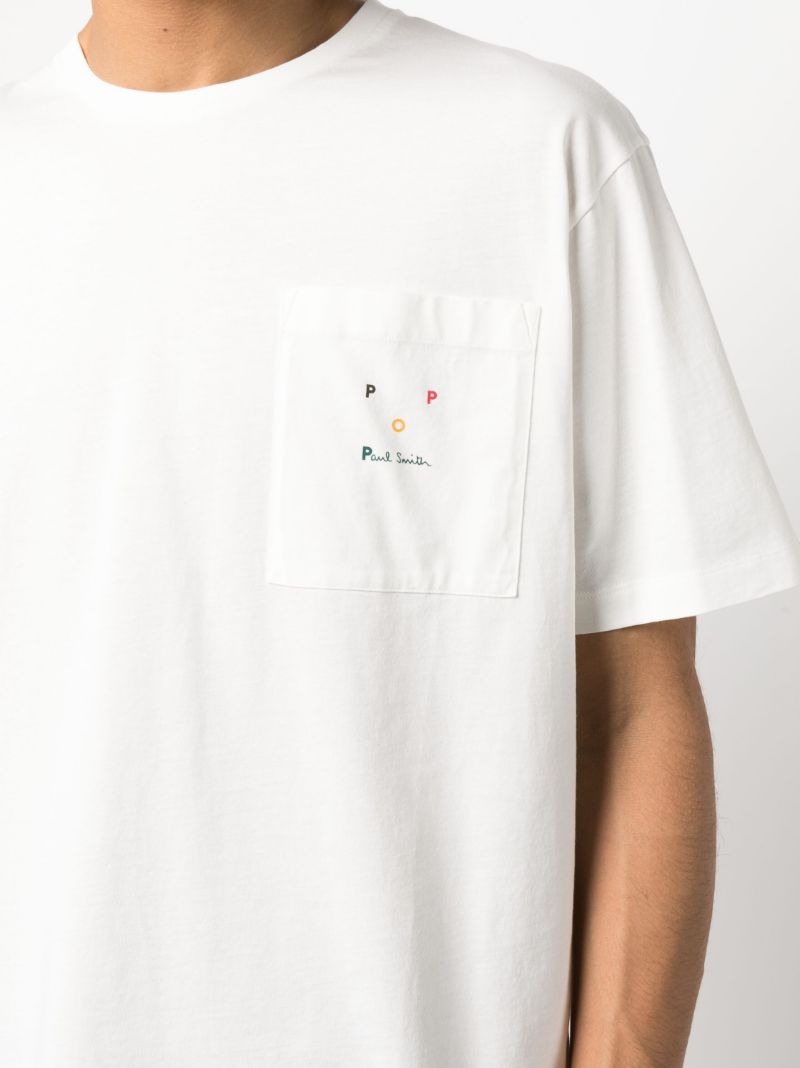 White X Paul Smith Logo Embroidery T-shirt