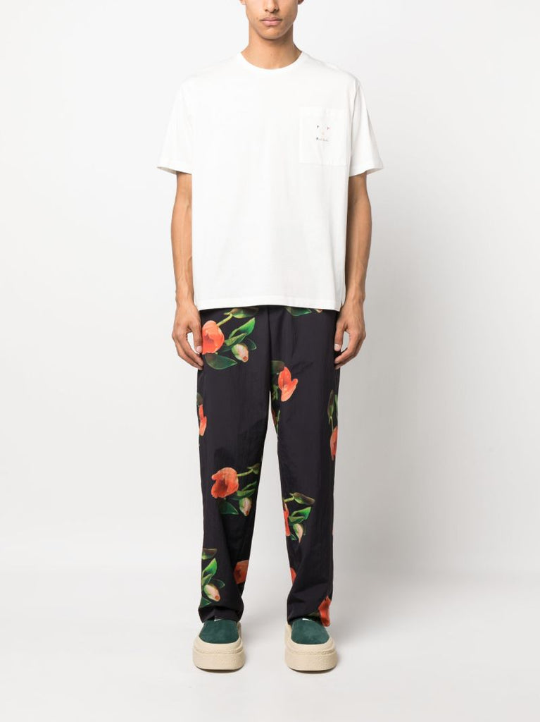 White X Paul Smith Logo Embroidery T-shirt