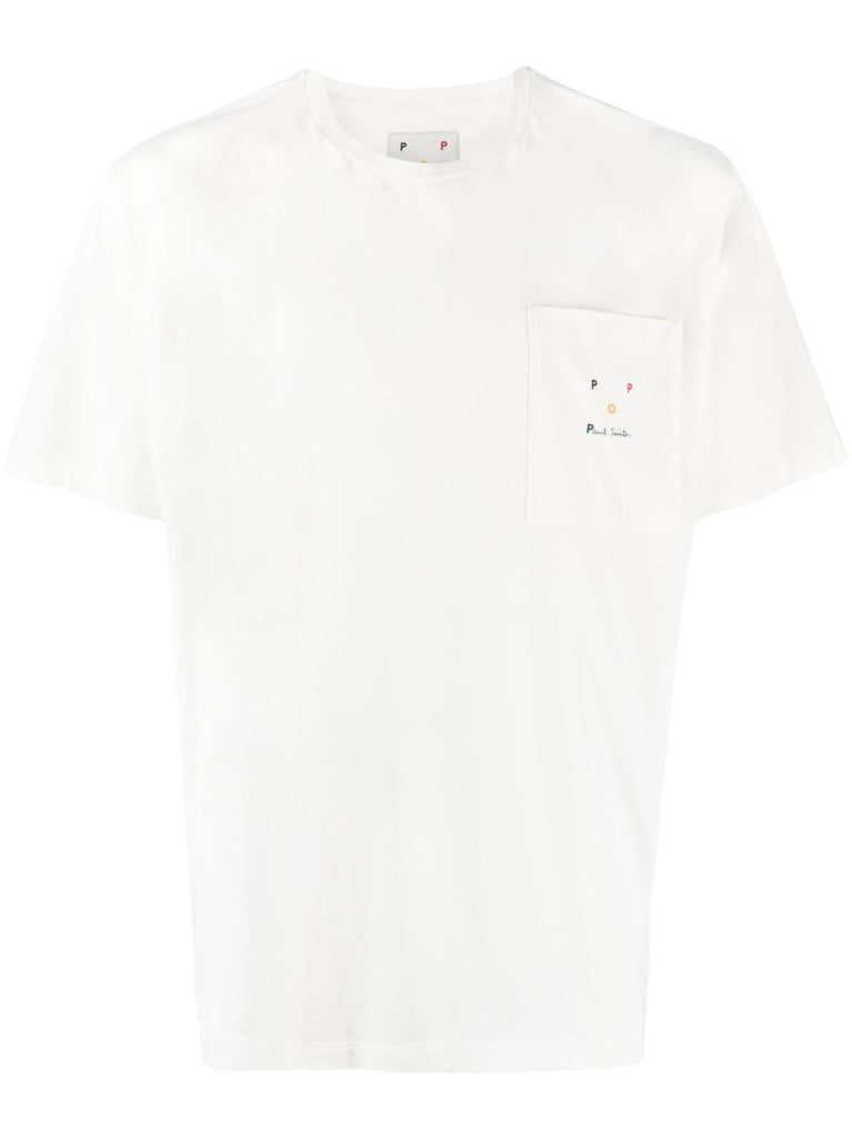 White X Paul Smith Logo Embroidery T-shirt