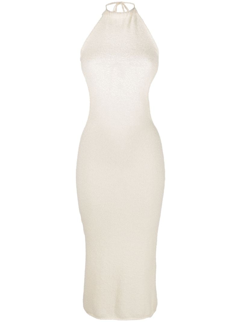 White Marsa Halterneck Cotton Dress