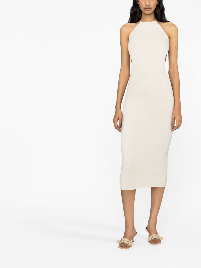White Marsa Halterneck Cotton Dress