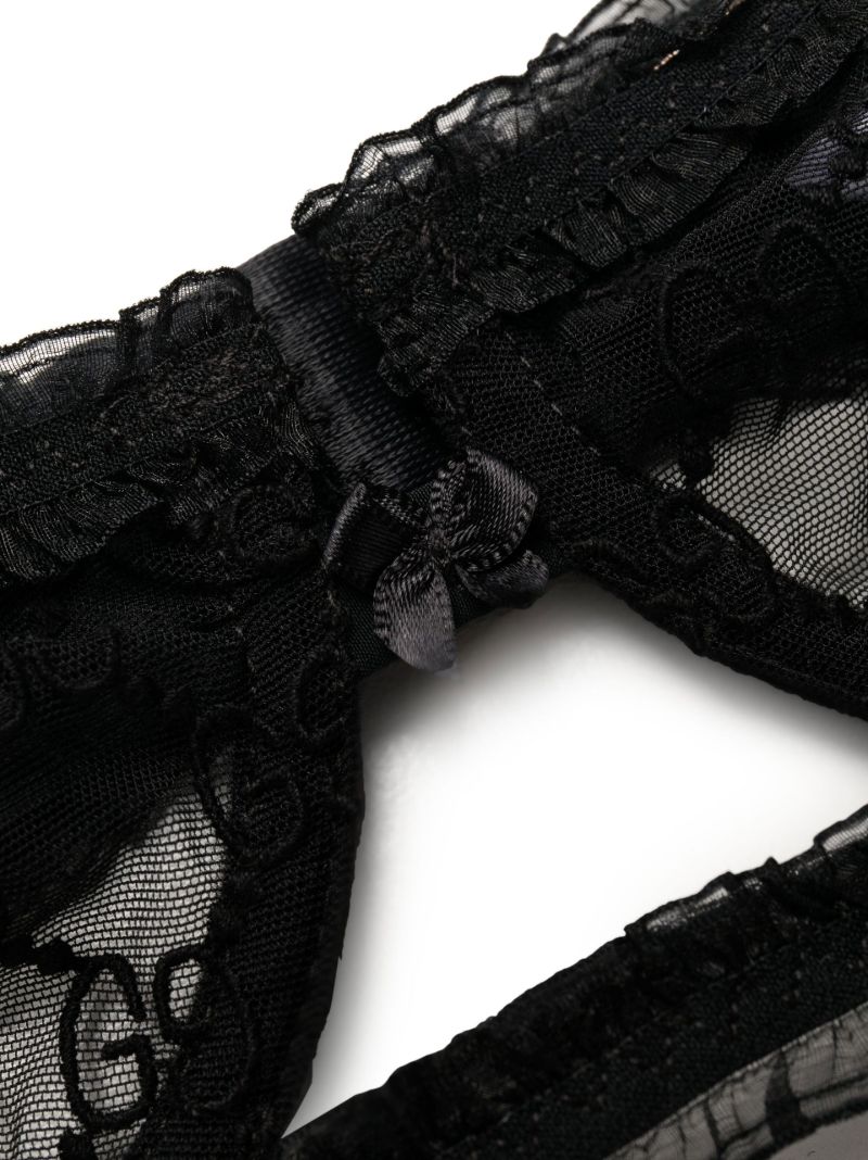 Black Gg Tulle Lingerie Set