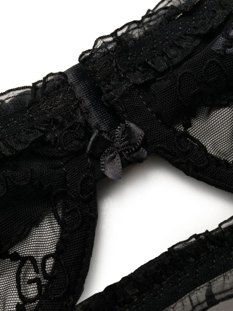Black Gg Tulle Lingerie Set