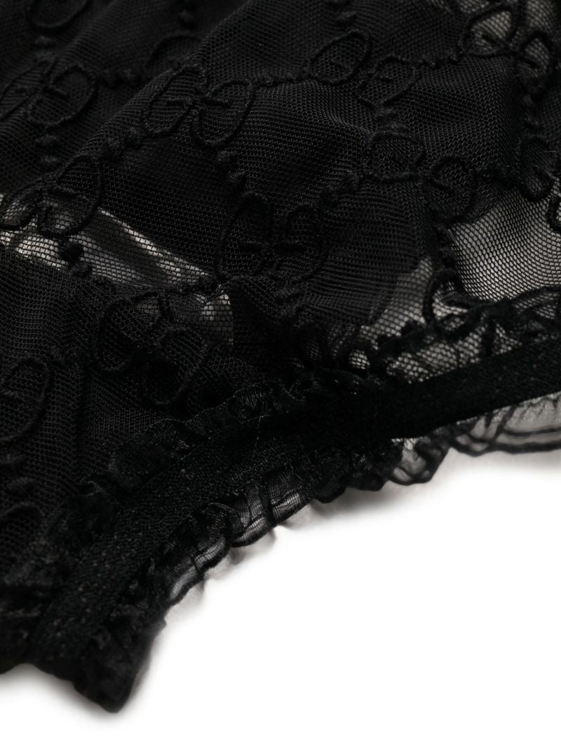 Black Gg Tulle Lingerie Set
