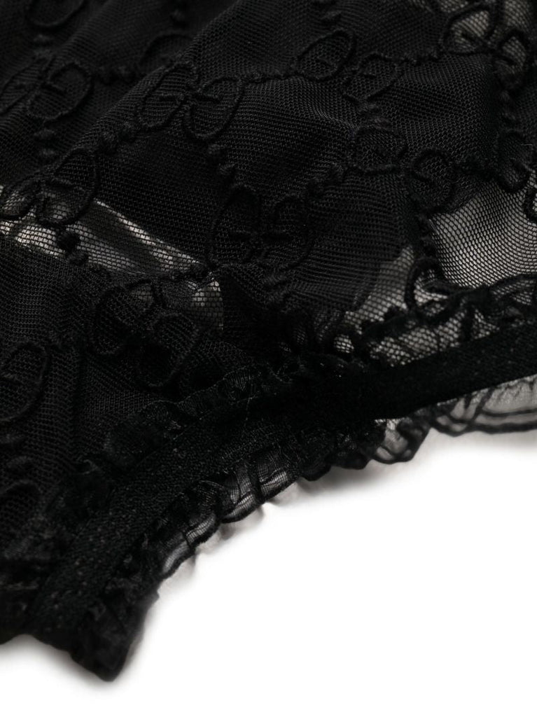 Black Gg Tulle Lingerie Set
