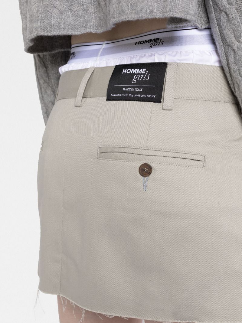Grey Cotton Chino Skirts