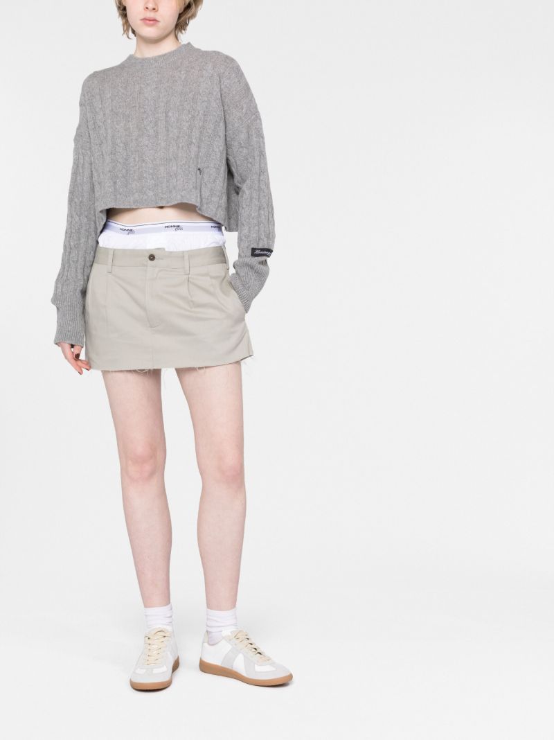 Grey Cotton Chino Skirts