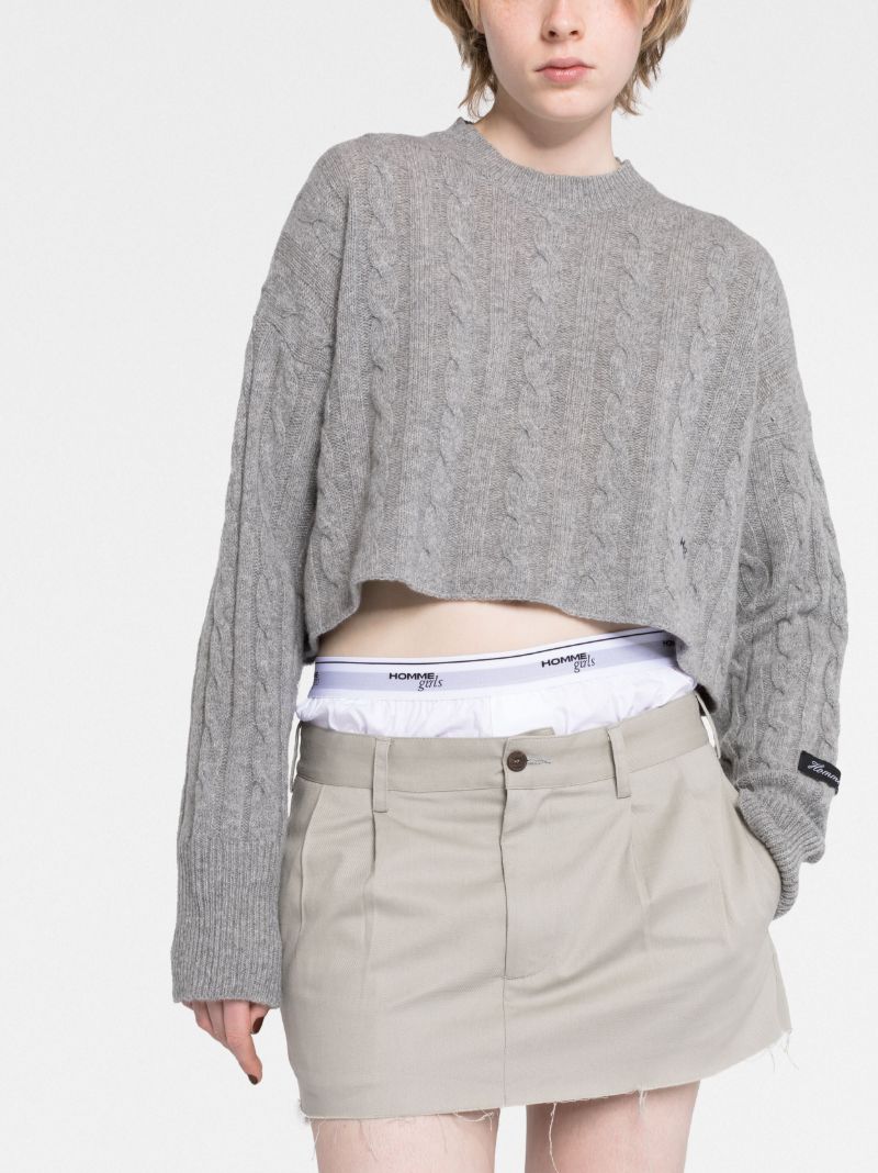 Grey Cotton Chino Skirts