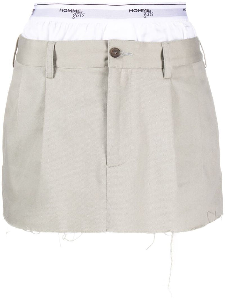 Grey Cotton Chino Skirts