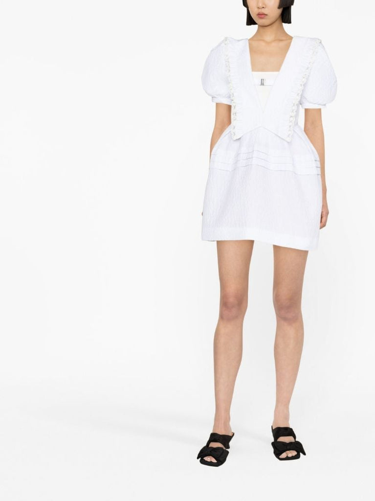 White Flared Mini Dress
