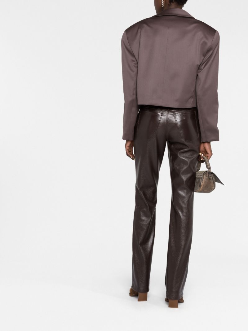 Brown Suzan Cropped Double-brasted Blazer