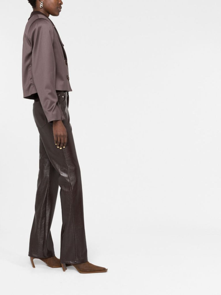 Brown Suzan Cropped Double-brasted Blazer