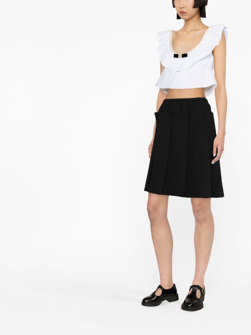 White Ruffled Crop Top