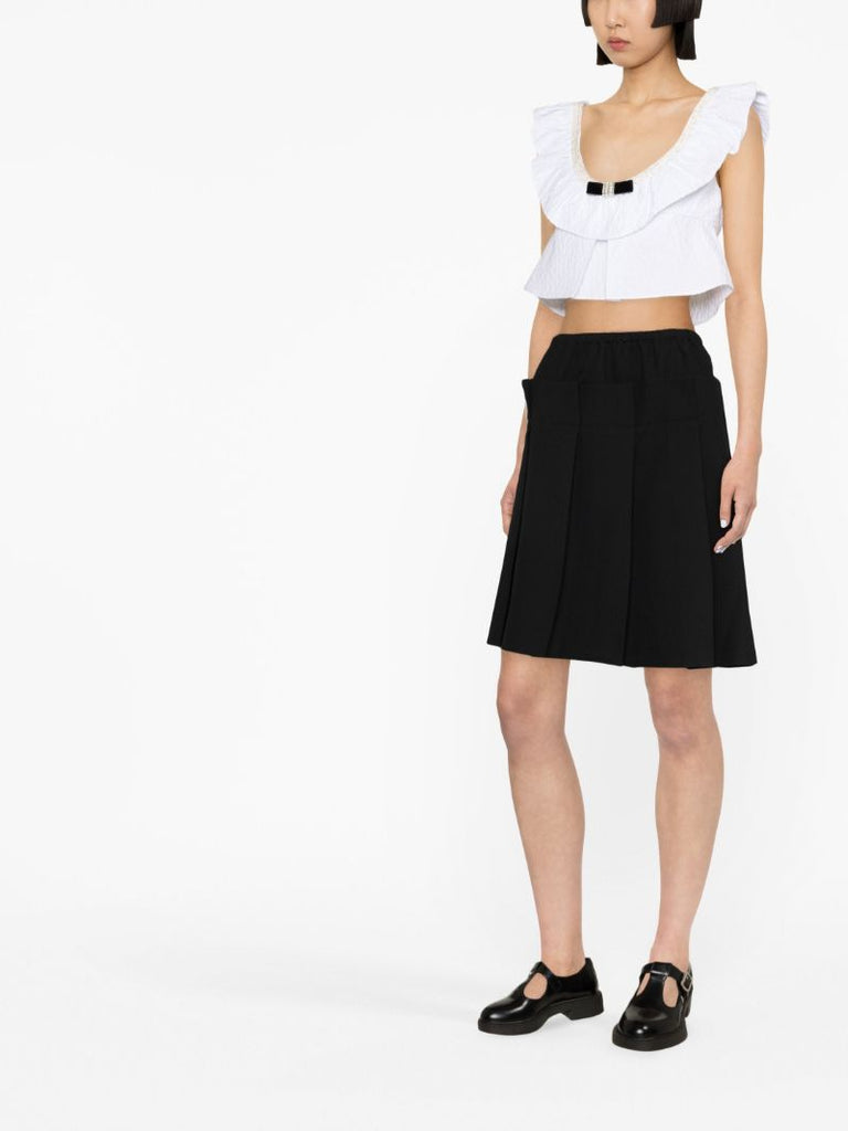 White Ruffled Crop Top